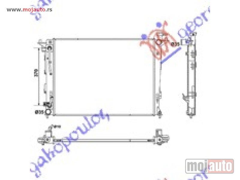 Glavna slika -  HLADNJAK MOTORA 2.0/2.4 BENZIN (AUTO) (630x470x16) (CESKA) Kia sportage 14-15 -dostupno - MojAuto