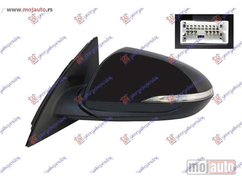Glavna slika -  RETROVIZOR ELEKTRICNI SA GREJACEM PM (ELEKTRO-SKLOPIV) (MIGAVAC) (8 PIN) (A KVALITET) (ASFERICNO STAKLO) Levo Hyundai i30 hatchback 20- -dostupno - MojAuto