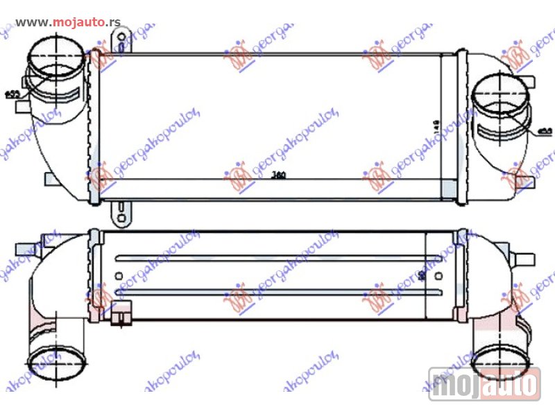 Glavna slika -  HLADNJAK INTERKULERA 2.0-2.2 CRDi DIZEL (360X150X90) (CEO ALUMINIJUM) Hyundai santa fe 09-12 -dostupno - MojAuto