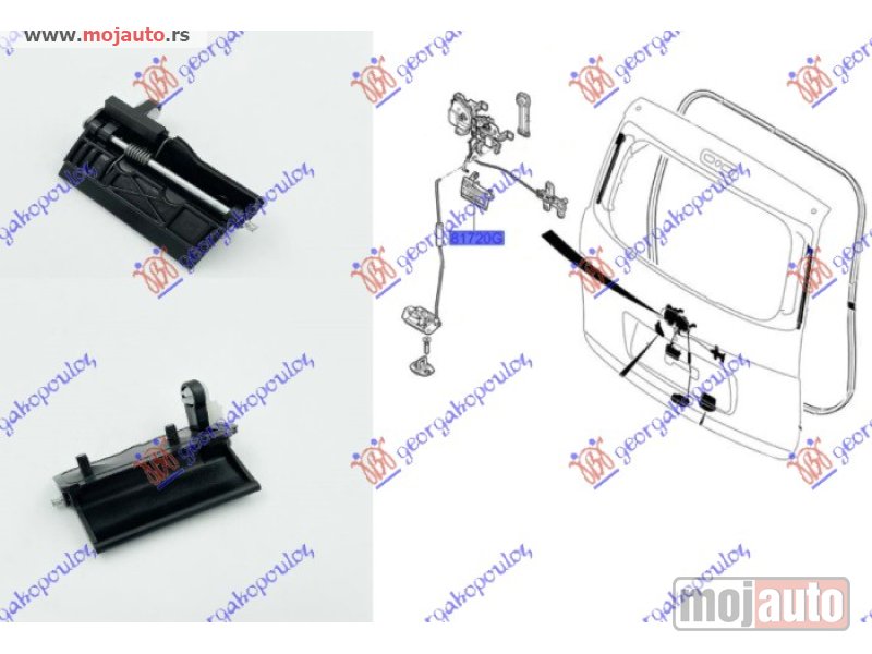 Glavna slika -  KVAKA VRATA GEPEKA (1 VRATA) SPOLJASNJA Hyundai h1 18- -dostupno - MojAuto