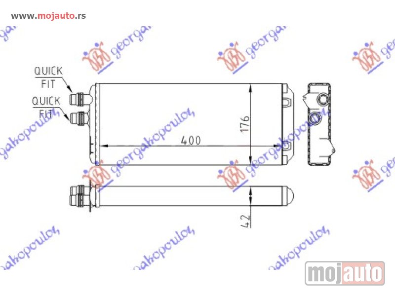 Glavna slika -  GREJAC KABINE (400x176) 03- (TIP DENSO) Iveco stralis 03- -dostupno - MojAuto