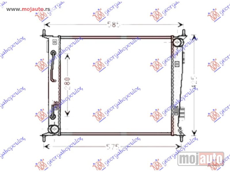 Glavna slika -  HLADNJAK MOTORA 1.6 BENZIN (AUTO) (480x415x16) Kia soul 08-11 -dostupno - MojAuto