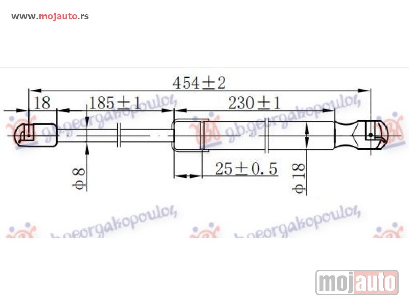 Glavna slika -  AMORTIZER GEPEK VRATA (454L-350N) Kia soul 08-11 -dostupno - MojAuto