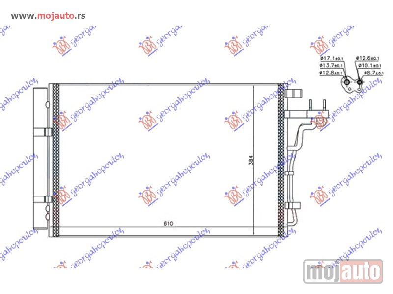 Glavna slika -  HLADNJAK KLIME ZA SVE MODELE BENZIN (550x400x12) Kia soul 13-16 -dostupno - MojAuto