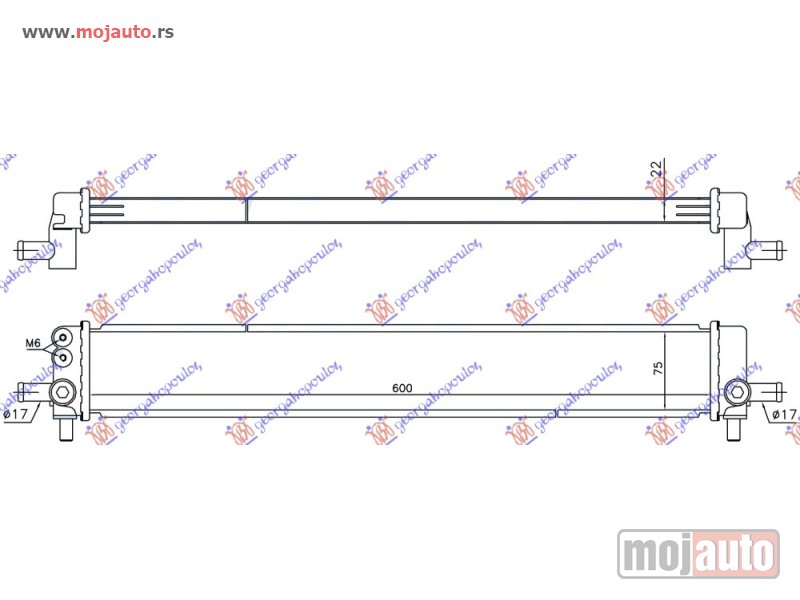 Glavna slika -  HLADNJAK MOTORA DODATNI 1.8 HIBRID (600x75x22) Lexus ct 200h 14- -dostupno - MojAuto