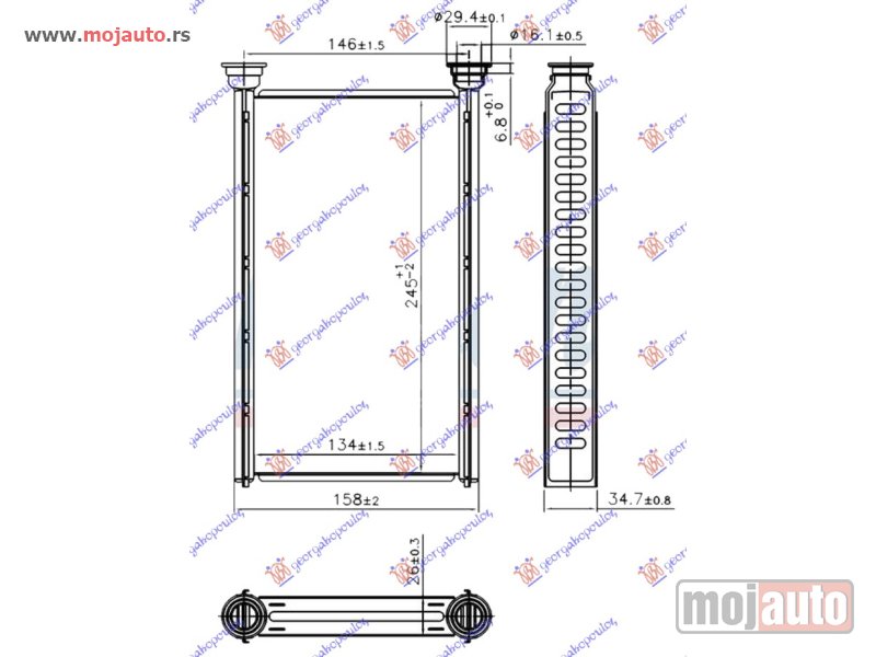Glavna slika -  GREJAC KABINE (135x245x26) Mercedes c class (c205/a205) coupe/cabrio 18-21 -dostupno - MojAuto