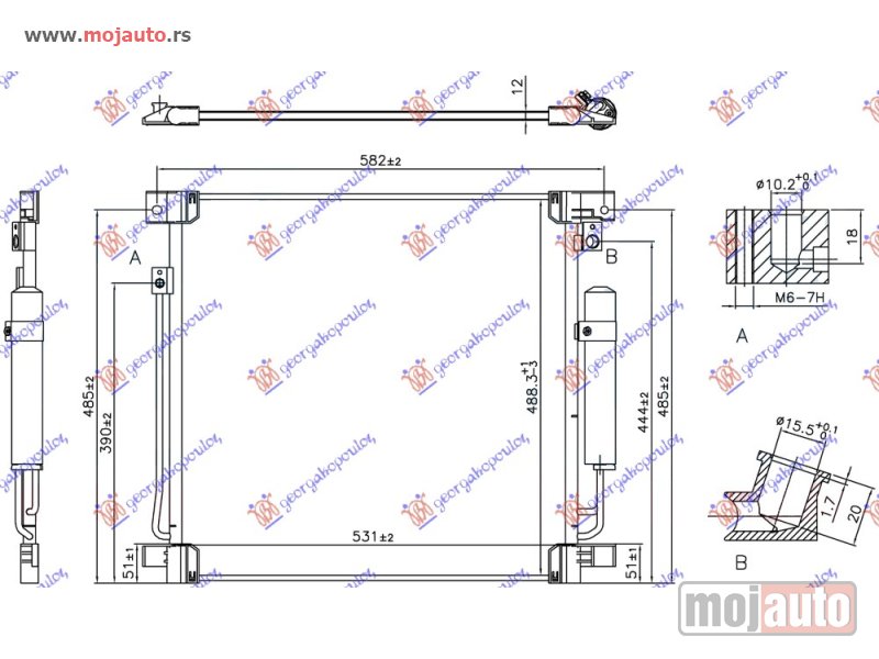 Glavna slika -  HLADNJAK KLIME ZA SVE MODELE (515x503x12) Fiat fullback 16- -dostupno - MojAuto
