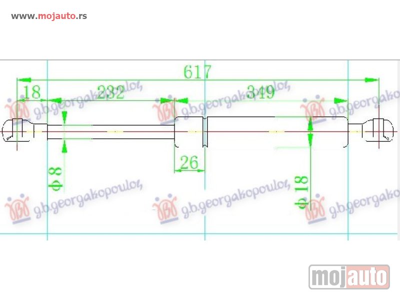 Glavna slika -  AMORTIZER GEPEK VRATA (618L-370N) Chevrolet trax 13- -dostupno - MojAuto