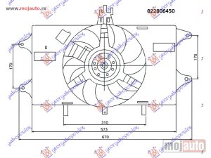 NOVI: delovi  VENTILATOR KOMPLET (1.2 BENZIN) (-AC) Fiat doblo 01-05 -dostupno
