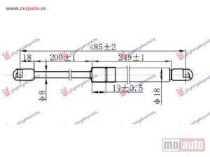 Glavna slika - AMORTIZER GEPEK VRATA 3/5 VRATA (484L-530N) Ford focus 04-08 -dostupno - MojAuto