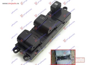 NOVI: delovi  PREKIDAC U PREDNJIM VRATIMA (4 TASTERA) (LEVI AUTO) (12 PIN) Levo Nissan p/u (d40) navara 2wd-4wd 05-10 -nedostupno