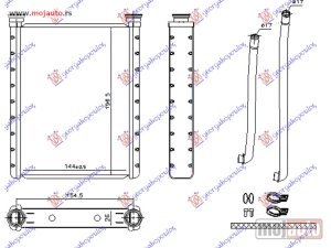 NOVI: delovi  GREJAC KABINE (145x198x26) (SA CEVIMA) (JAPAN) Toyota yaris 05-11 -dostupno