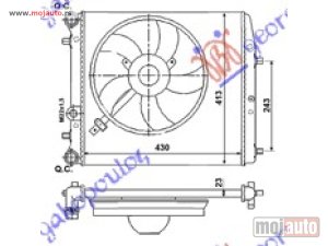 Glavna slika - HLADNJAK MOTORA ZA SVE MODELE (-AC) (43x41) SA VENTILATOROM Vw polo 05-09 -nedostupno - MojAuto