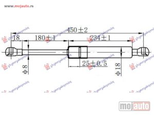 NOVI: delovi  AMORTIZER GEPEK VRATA (451L-385N) Renault clio 09-13 -nedostupno