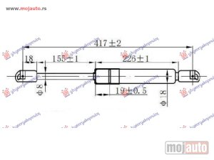 NOVI: delovi  AMORTIZER GEPEK VRATA 3/5 VRATA (417L-500N) Renault megane sdn-h/b-l/b 02-05 -dostupno