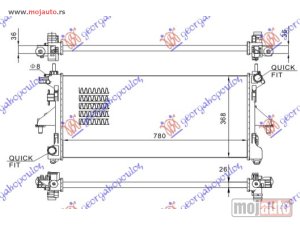 NOVI: delovi  HLADNJAK MOTORA 2.3 JTD (-AC) DIZEL (MAN) (780x380x34) (MEHANICKI SPOJ) Fiat ducato 06-14 -dostupno