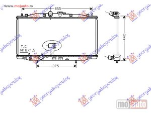 NOVI: delovi  HLADNJAK MOTORA 2.0/2.4 BENZIN (MAN) (375x713x16) Honda accord 03-08 -dostupno