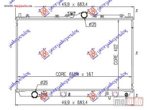 NOVI: delovi  HLADNJAK MOTORA 1.3/1.6/1.8 BENZIN (40.2x66.5x1.6) Mitsubishi carisma 96-05 -dostupno