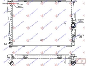 NOVI: delovi  HLADNJAK MOTORA ZA SVE MODELE BENZIN (MAN/AUTO) (600x460x32) 2 CEVI Bmw series 3 (e90/91) sdn/s.w. 05-08 -nedostupno