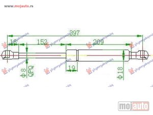 NOVI: delovi  AMORTIZER HAUBE (400L-330N) Bmw series 3 (e90/91) sdn/s.w. 05-08 -dostupno