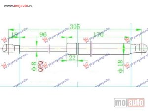 NOVI: delovi  AMORTIZER HAUBE (306L-360N) Audi q5 08-12 -dostupno
