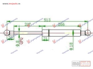 NOVI: delovi  AMORTIZER GEPEK VRATA (513L-585N) Renault laguna 00-07 -dostupno