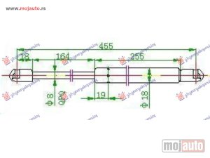 Glavna slika - AMORTIZER GEPEK VRATA 5 VRATA (455L-380N) Fiat punto 03-11 -nedostupno - MojAuto