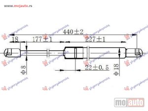 NOVI: delovi  AMORTIZER GEPEK VRATA 5 VRATA/KARAVAN (440L-600N) Skoda fabia 99-07 -dostupno