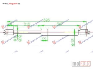 NOVI: delovi  AMORTIZER GEPEK VRATA (595L-515N) Renault megane scenic 99-03 -dostupno