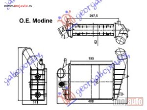 NOVI: delovi  HLADNJAK INTERKULERA 1.9-2.4 JTD (240x195x62) Alfa romeo 156 03-05 -dostupno