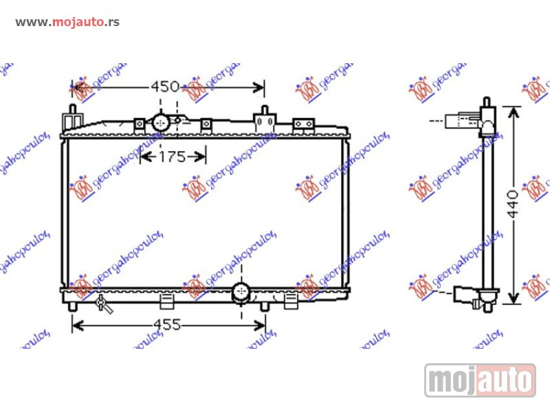 Glavna slika -  HLADNJAK MOTORA 1.4 D4D (+/-AC) (35x64x16) Toyota yaris 99-05 -dostupno - MojAuto