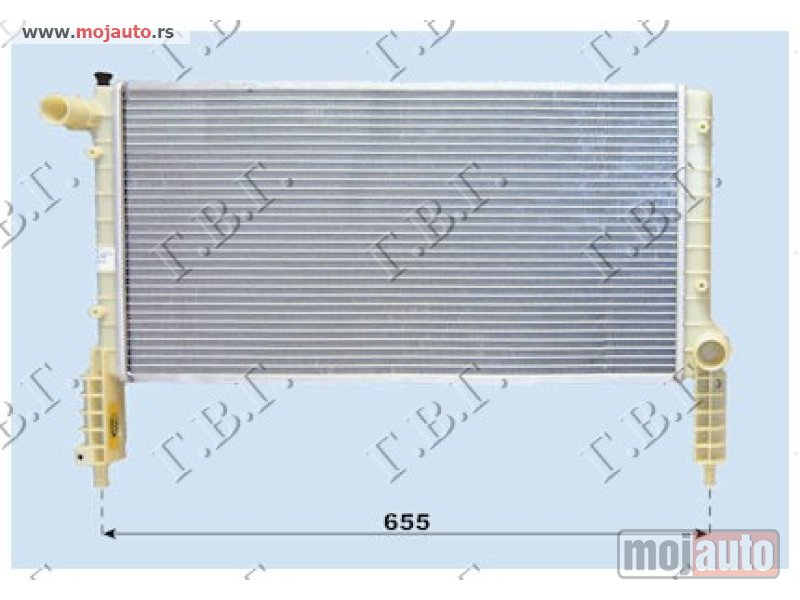 Glavna slika -  HLADNJAK MOTORA 1.2/1.6 16V (+AC) (58x30.5) Fiat doblo 01-05 -dostupno - MojAuto