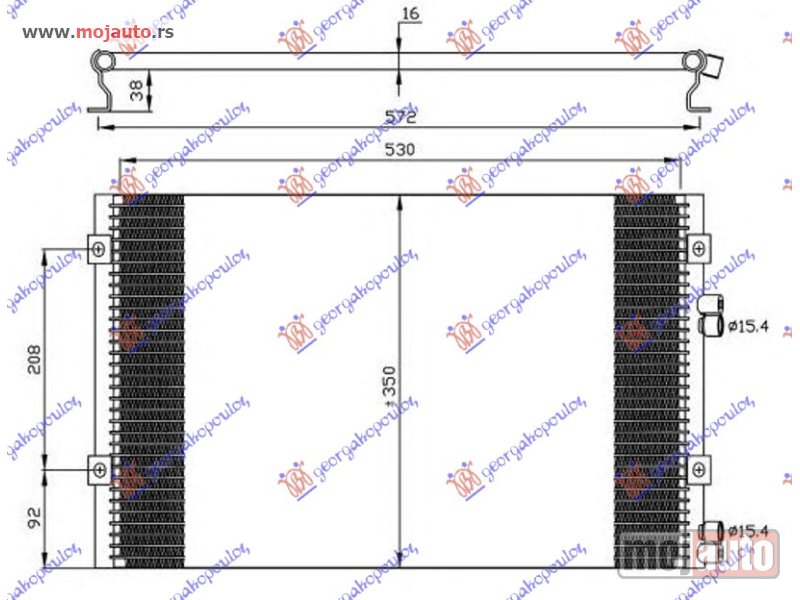 Glavna slika -  HLADNJAK KLIME 2.2 CRD (540x350x16) Chrysler pt cruiser 01-10 -dostupno - MojAuto