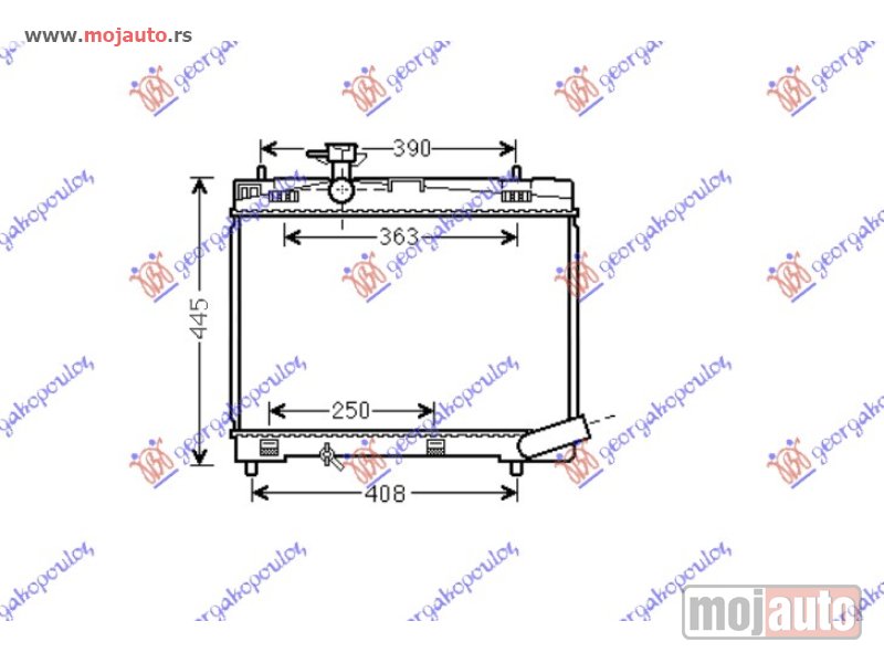 Glavna slika -  HLADNJAK MOTORA BENZIN 1.33VVT-I (73/74KW) (350x480) 09-11 Toyota yaris 05-11 -dostupno - MojAuto