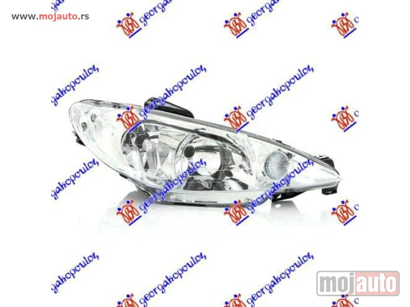 Glavna slika -  FAR ELEKTRICNI DUPLO SOCIVO (H7/H7) -2006 (DEPO) Desno Peugeot 206 98-09 -dostupno - MojAuto
