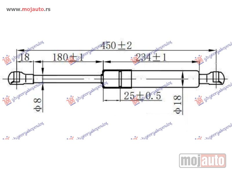 Glavna slika -  AMORTIZER GEPEK VRATA (451L-385N) Renault clio 09-13 -nedostupno - MojAuto