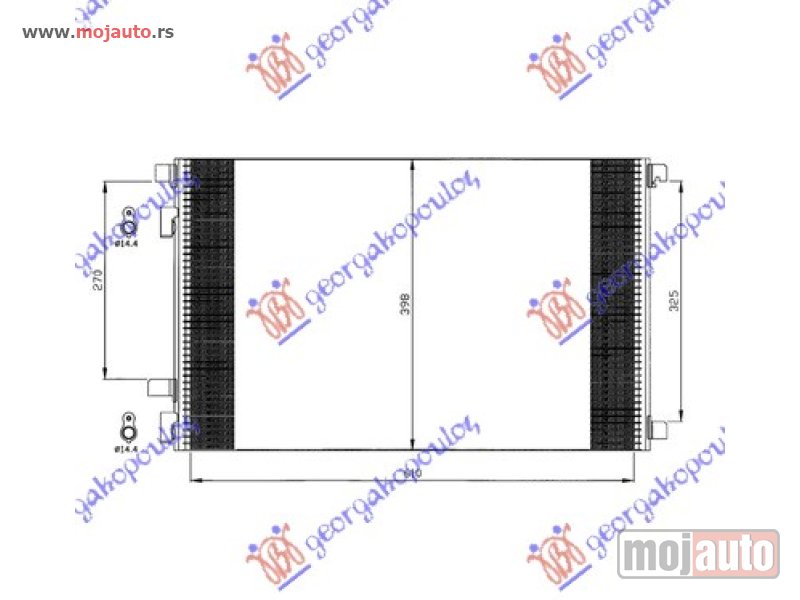 Glavna slika -  HLADNJAK KLIME BENZIN/DIZEL (615x40) Renault megane sdn-h/b-l/b 02-05 -dostupno - MojAuto