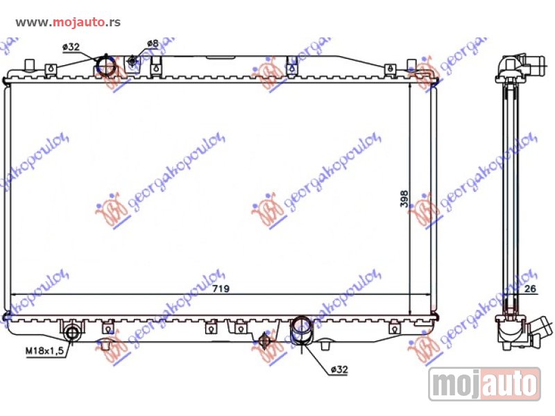 Glavna slika -  HLADNJAK MOTORA 2.2 CTDi (39.5x71.5x26) Honda accord 03-08 -dostupno - MojAuto