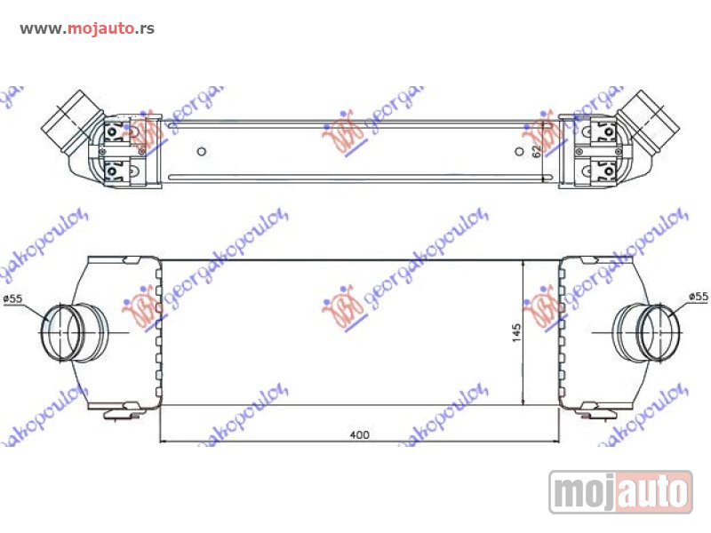 Glavna slika -  HLADNJAK INTERKULERA 2.2-2.4 TDCi (398x147x62) Ford transit 06-13 -dostupno - MojAuto