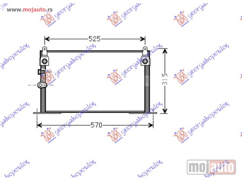 Glavna slika -  HLADNJAK KLIME 2.5 TD (535x275x16) Toyota hi-lux 2wd/4wd 01-05 -dostupno - MojAuto