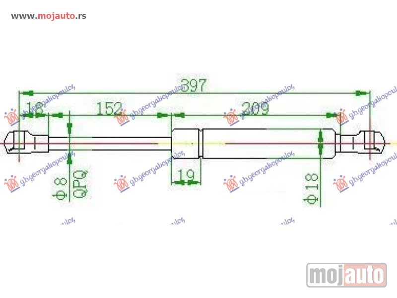 Glavna slika -  AMORTIZER HAUBE (400L-330N) Bmw series 3 (e90/91) sdn/s.w. 05-08 -dostupno - MojAuto