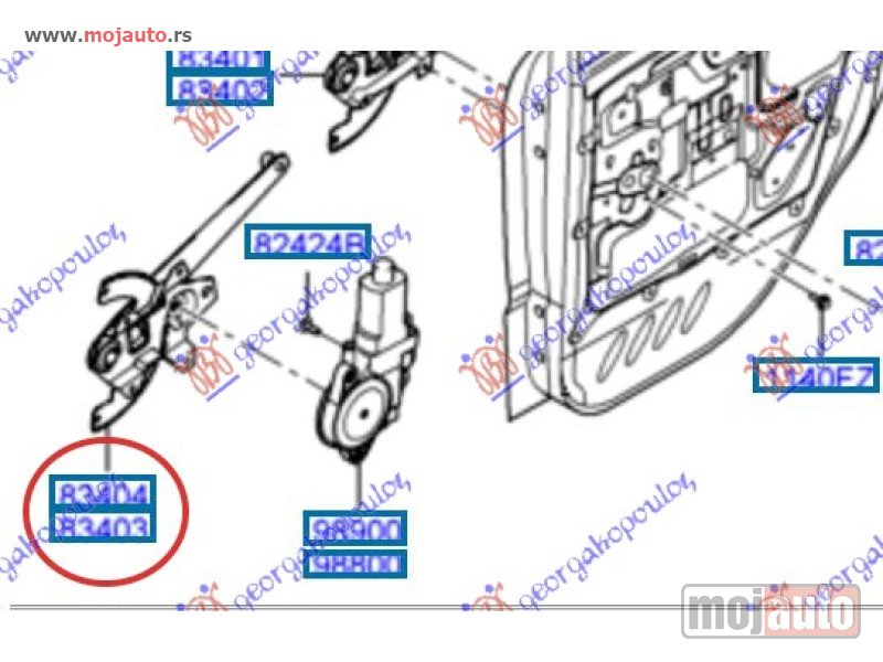 Glavna slika -  PODIZAC ZADNJEG PROZORA ELEKTRICNI (BEZ MOTORA) (O) Desno Hyundai atos prime 03-07 -dostupno - MojAuto