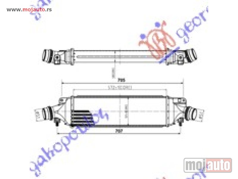 Glavna slika -  HLADNJAK INTERKULERA 1.6 BENZIN - 1.7 CDTI (57.2x132x53) Opel corsa d 06-15 -dostupno - MojAuto