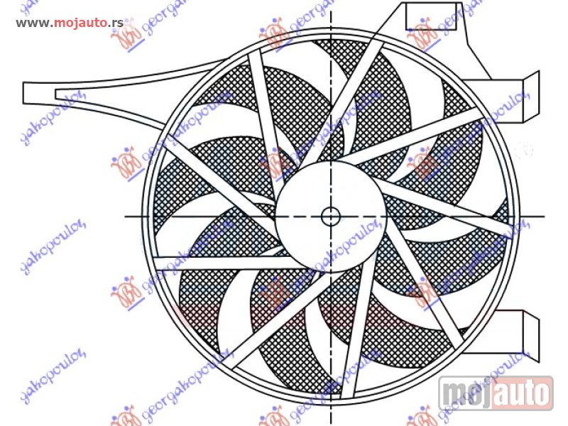 Glavna slika -  VENTILATOR KLIME KOMPLET (1.3/1.7 CDTi) (180W) Opel combo 00-12 -dostupno - MojAuto