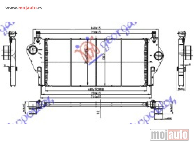 Glavna slika -  HLADNJAK INTERKULERA 2.0i 16V - 1.9 Dci (660x30x33) -07 Renault espace 03-12 -dostupno - MojAuto