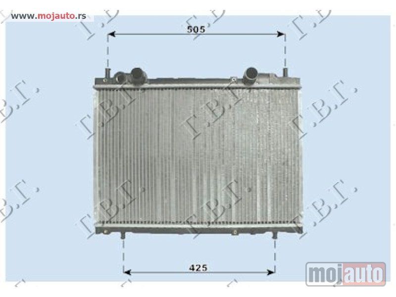 Glavna slika -  HLADNJAK MOTORA 1.4/2.0 (+AC) (37.5x56.3) SA VENTILOM Fiat brava 95-03 -dostupno - MojAuto