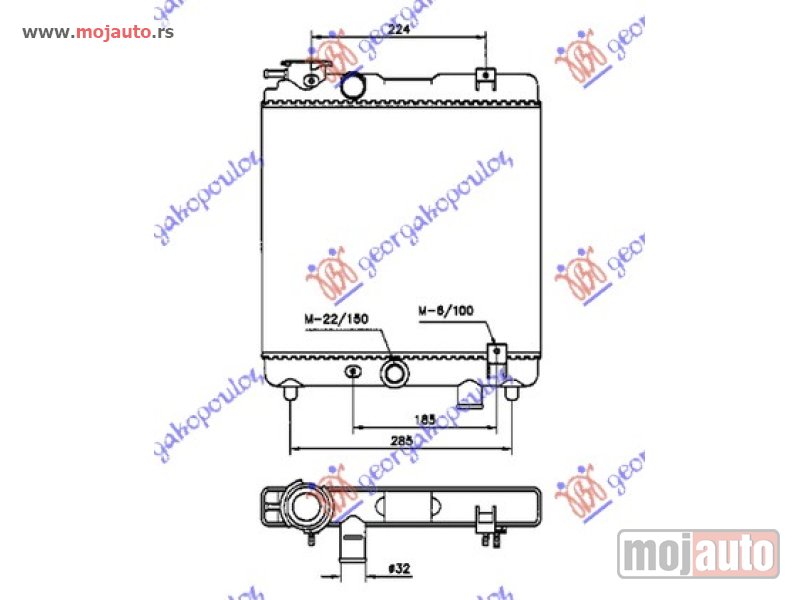 Glavna slika -  HLADNJAK MOTORA 900cc (31x36) Fiat panda 82-86 -dostupno - MojAuto