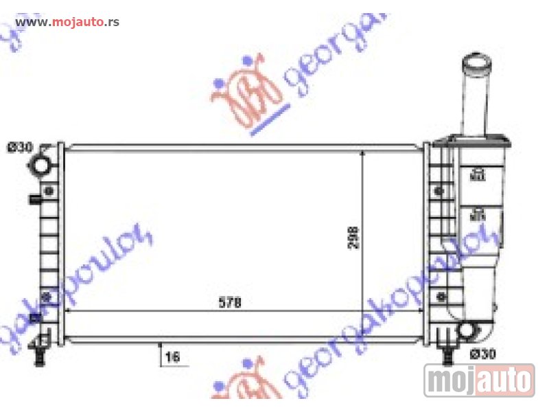 Glavna slika -  HLADNJAK MOTORA 1.2 8/16V (+/-AC) (58x31.7x18) Fiat punto 03-11 -dostupno - MojAuto