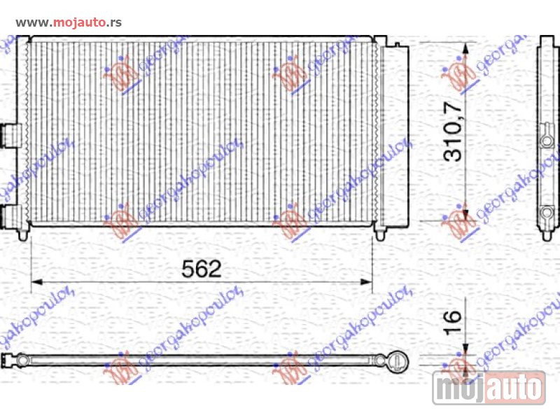 Glavna slika -  HLADNJAK KLIME 1.2/1.4i 8/16V 1.3/1.9 JTD (570x310) Fiat idea 04-10 -dostupno - MojAuto