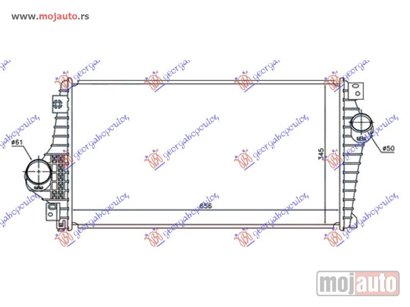 Glavna slika -  HLADNJAK INTERKULERA 2.0 TDi (656x345x30) Chevrolet epica 07- -dostupno - MojAuto